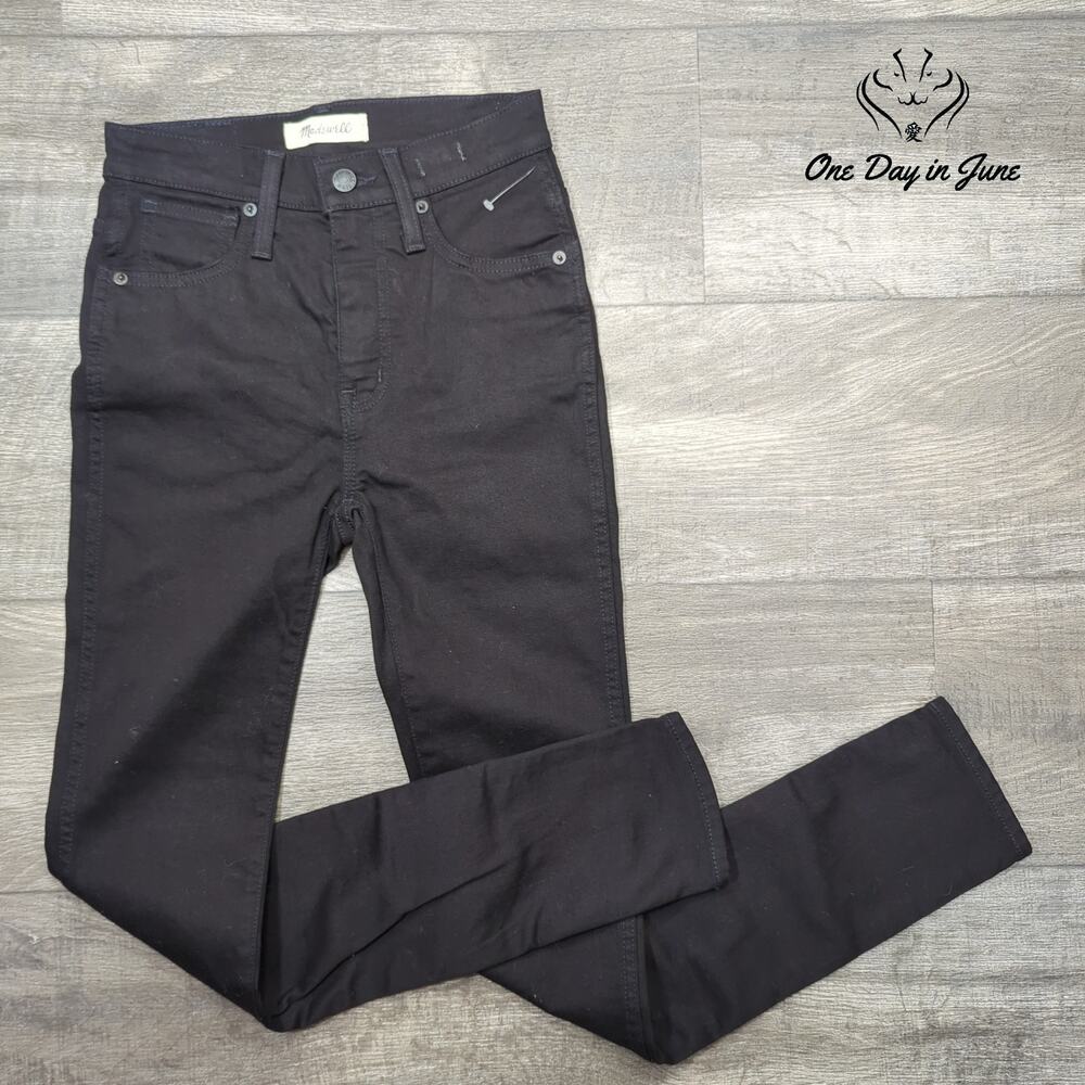 Madewell High Rise Skinny Jeans Black Stretch Denim NWT Size 23